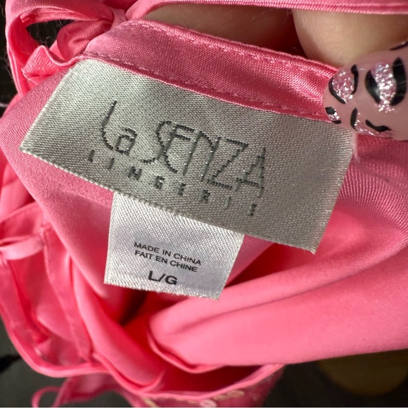 LASENZA VINTAGE Pink Slip Dress with Sequin Trim LA SENZA - Picture 8 of 10